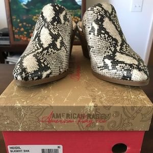 American Rag Leather Snakeprint Mules 6.5M